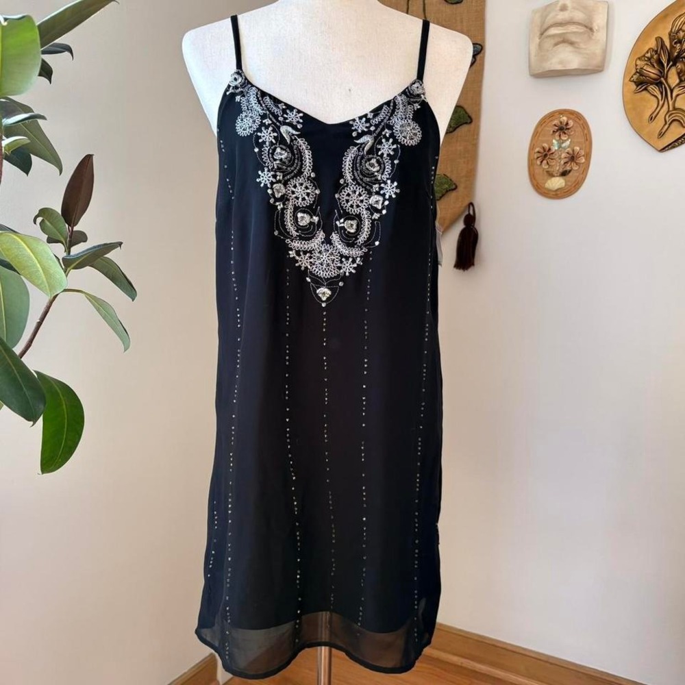 Beaded Embroidered Shift Dress